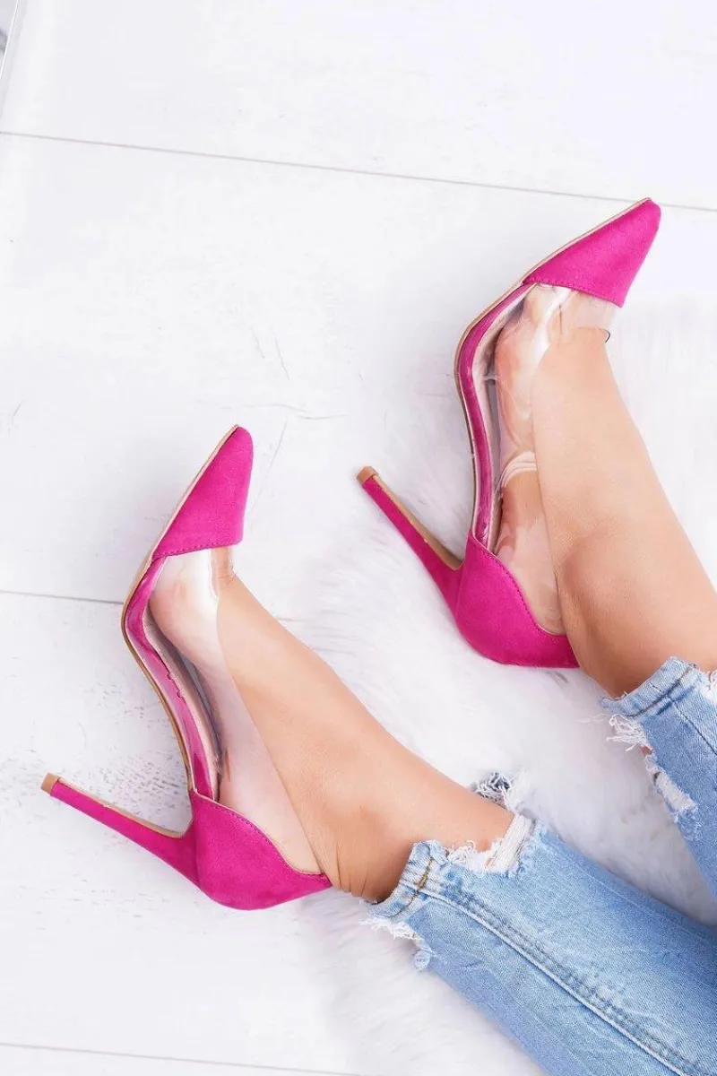 Discount Szpilki Damskie Transparentne W Szpic Fuksja Live Damskie Szpilki Zamszowe
