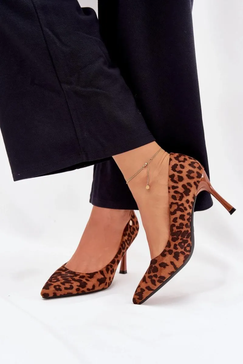 Hot Buty damskie Vinceza Szpilki Damskie W Panterkę Vinceza 62264 Brązowe