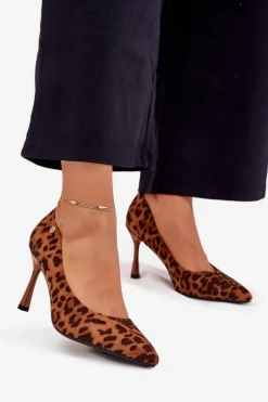 Hot Buty damskie Vinceza Szpilki Damskie W Panterkę Vinceza 62264 Brązowe