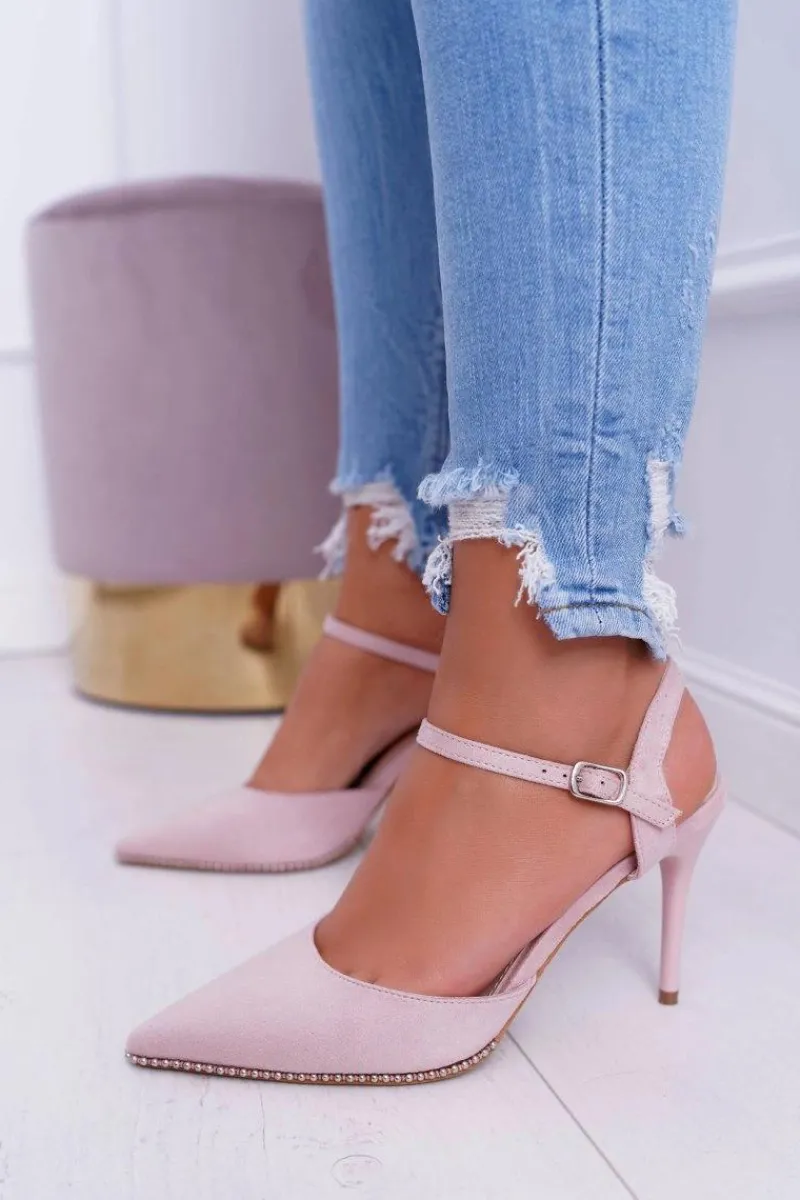 Discount Szpilki Damskie W Szpic Lakierowany Obcas Różowe Trends Damskie Szpilki Zamszowe