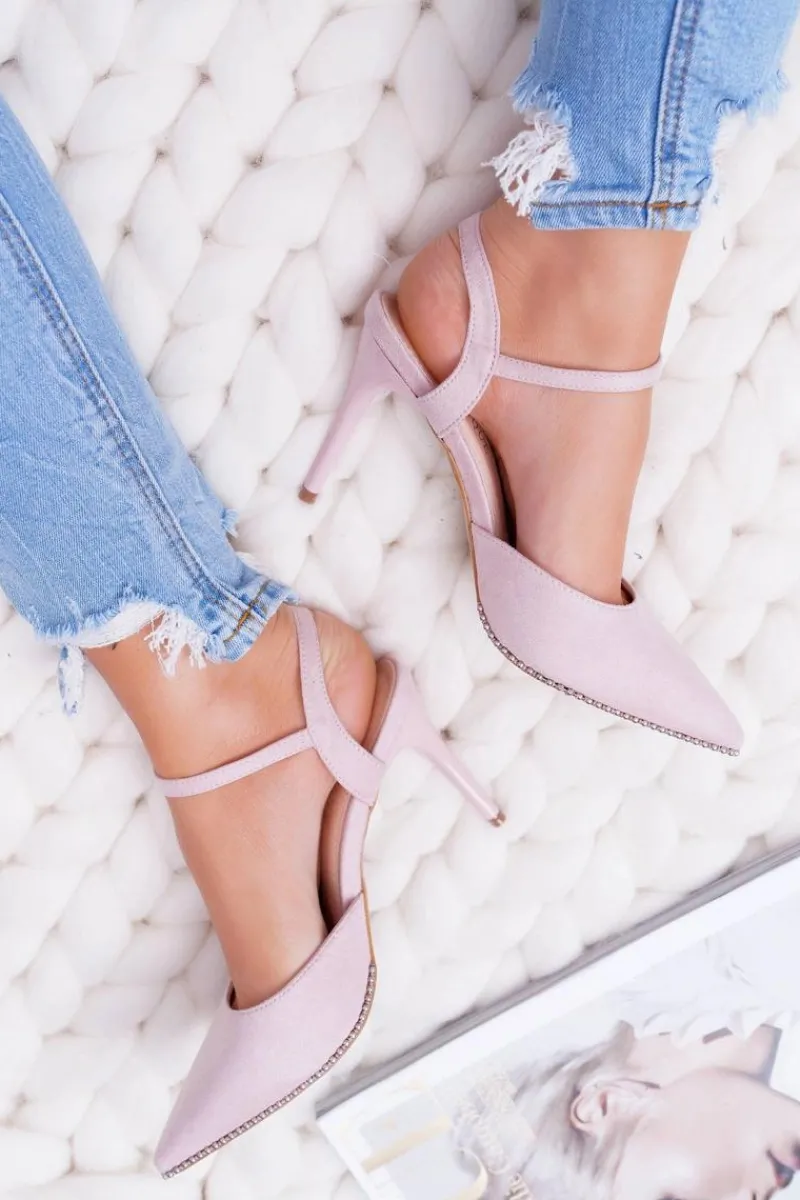 Discount Szpilki Damskie W Szpic Lakierowany Obcas Różowe Trends Damskie Szpilki Zamszowe