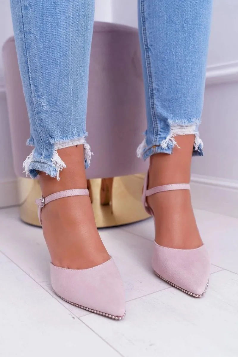 Discount Szpilki Damskie W Szpic Lakierowany Obcas Różowe Trends Damskie Szpilki Zamszowe