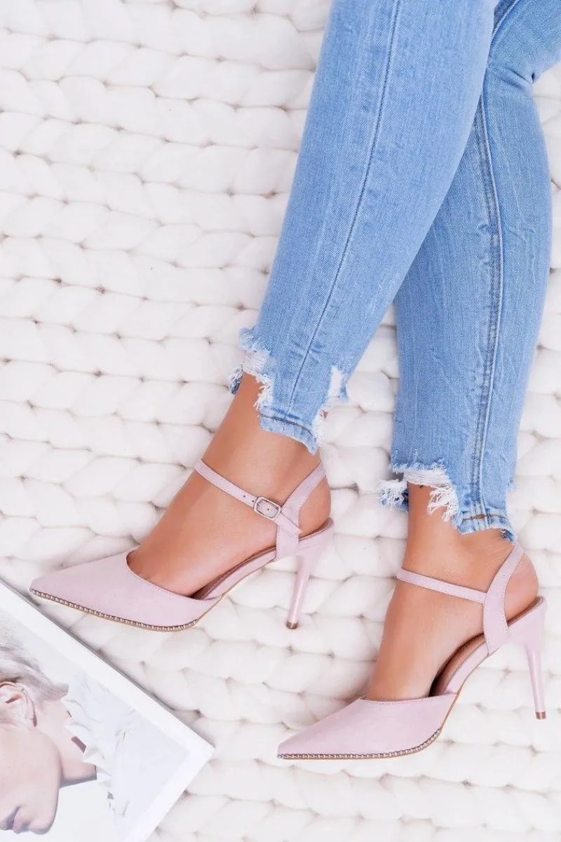 Discount Szpilki Damskie W Szpic Lakierowany Obcas Różowe Trends Damskie Szpilki Zamszowe