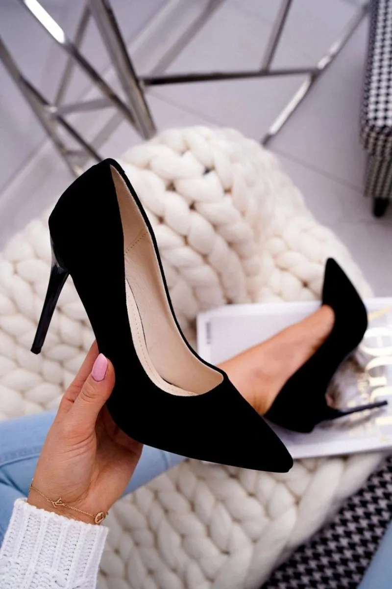 Szpilki Damskie Zamszowe Czarne Betty Damskie Szpilki Zamszowe