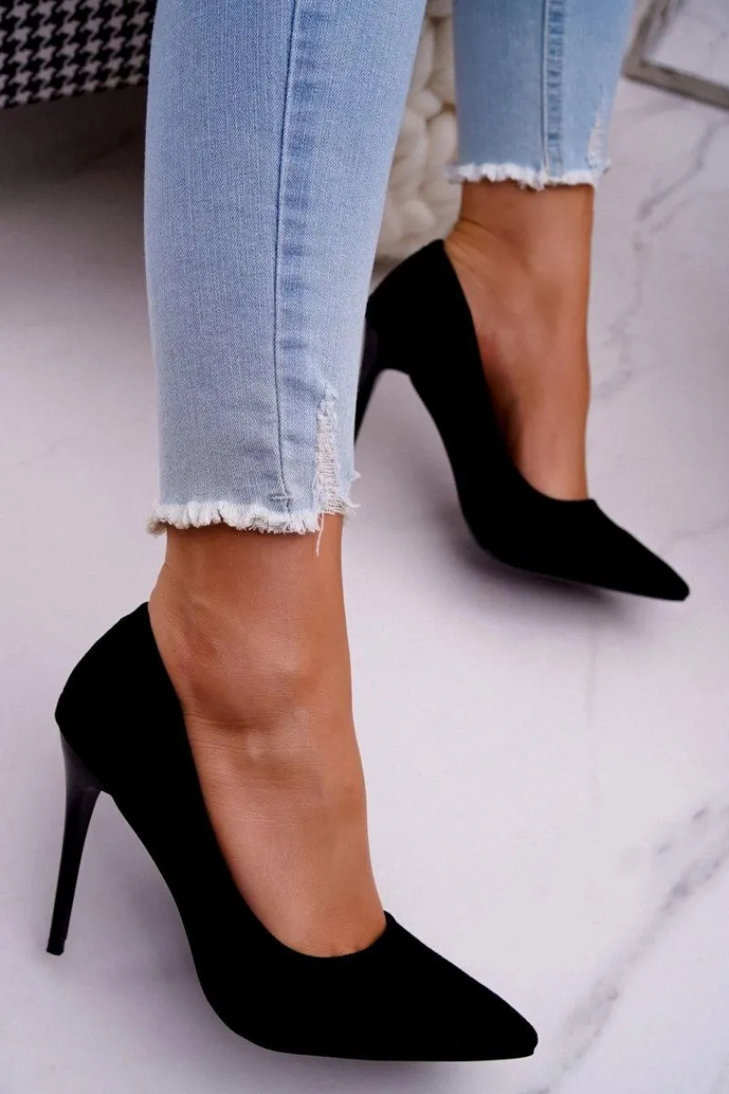 Szpilki Damskie Zamszowe Czarne Betty Damskie Szpilki Zamszowe