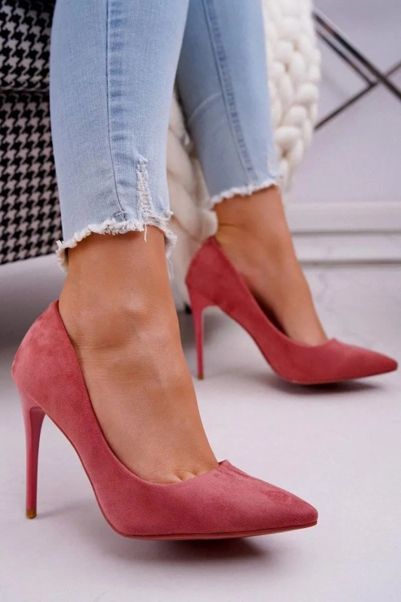 Szpilki Zamszowe>Boto Szpilki Damskie Zamszowe Różowe Betty