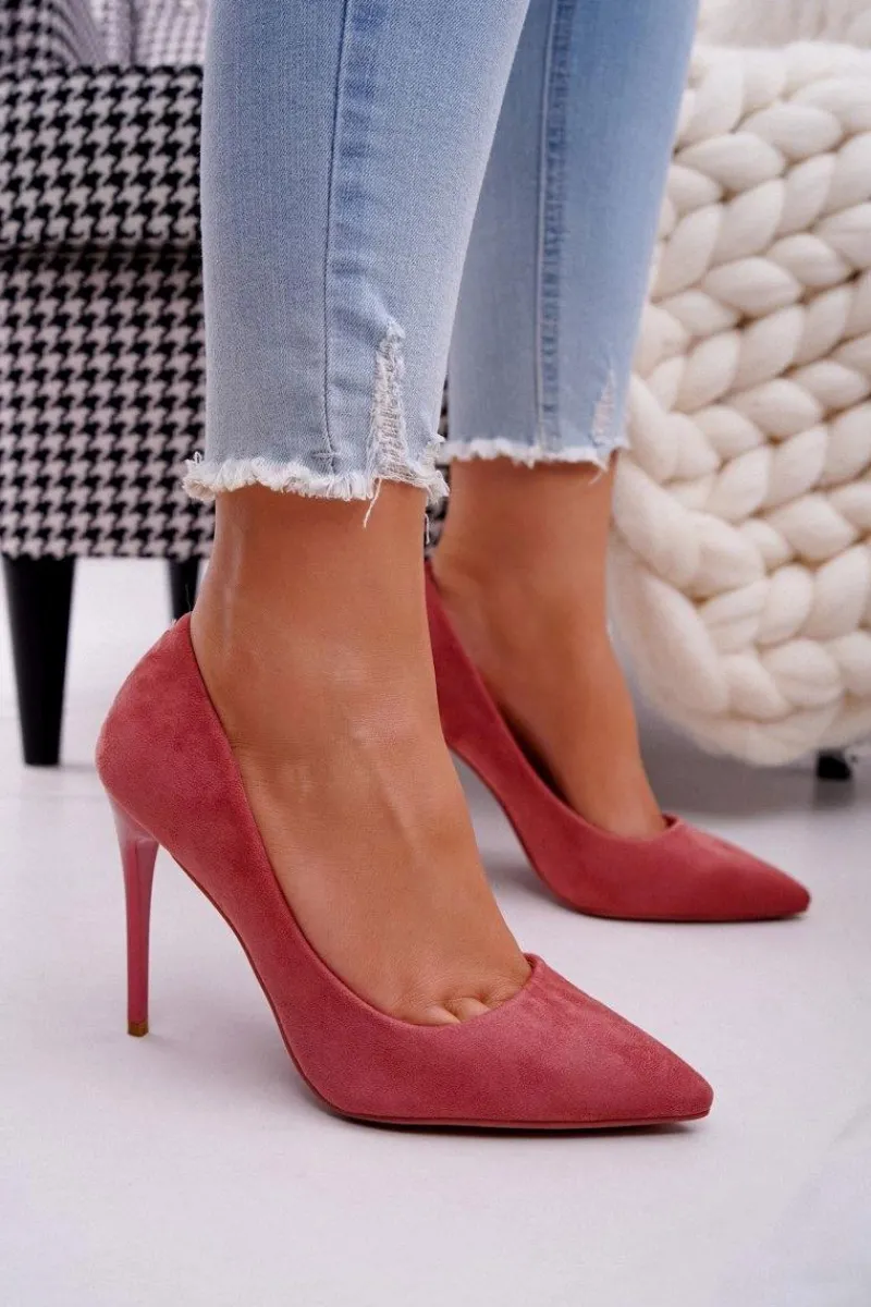 Szpilki Zamszowe>Boto Szpilki Damskie Zamszowe Różowe Betty