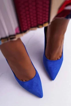 Clearance Szpilki Damskie Zamszowe Niebieskie Yanna Damskie Szpilki Zamszowe