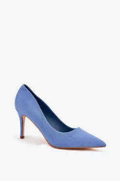 Szpilki Z Eko Zamszu Niebieskie Vannith Damskie Czółenka Klasyczne