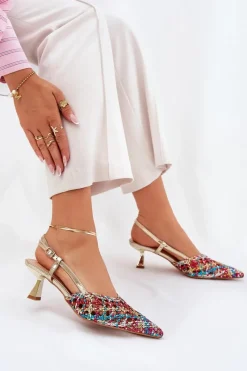 Czółenka Klasyczne>Boto Szpilki Ze Szpiczastym Noskiem I Odkrytą Piętą Multikolor Umirana Wielokolorowy