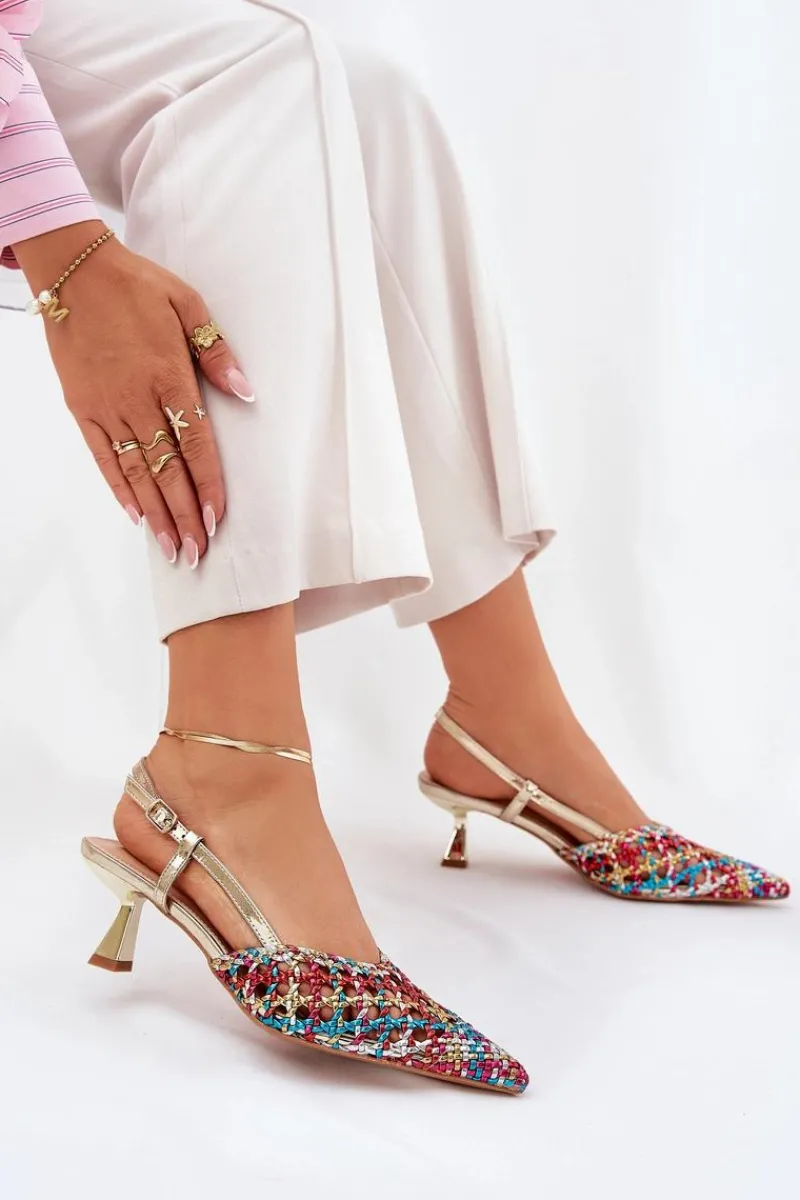 Czółenka Klasyczne>Boto Szpilki Ze Szpiczastym Noskiem I Odkrytą Piętą Multikolor Umirana Wielokolorowy