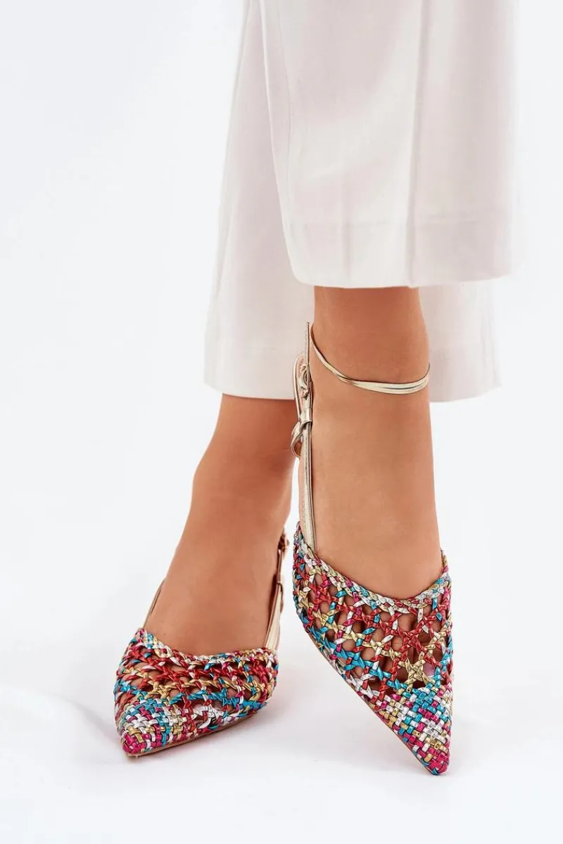Czółenka Klasyczne>Boto Szpilki Ze Szpiczastym Noskiem I Odkrytą Piętą Multikolor Umirana Wielokolorowy