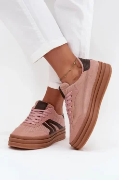 Sneakersy Damskie></noscript>Boto Sztruksowe Sneakersy Damskie Na Platformie Różowe Skye Różowy