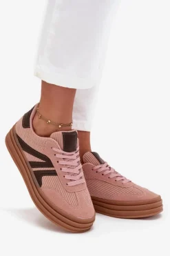 Sneakersy Damskie></noscript>Boto Sztruksowe Sneakersy Damskie Na Platformie Różowe Skye Różowy