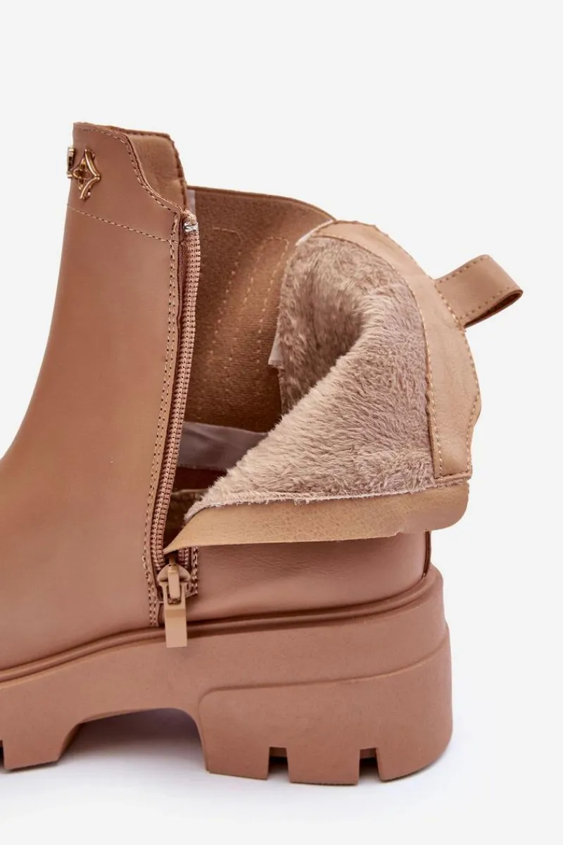 Botki Ocieplane|Brązowe I Beżowe Botki>Boto Sztyblety Botki Damskie Skórzane Z Ozdobami Beżowe Lobb Beżowy