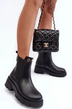 Outlet Sztyblety Botki Damskie Skórzane Z Ozdobami Czarne Lobb Damskie Brązowe I Beżowe Botki|Botki Płaskie