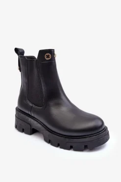 Outlet Sztyblety Botki Damskie Skórzane Z Ozdobami Czarne Lobb Damskie Brązowe I Beżowe Botki|Botki Płaskie