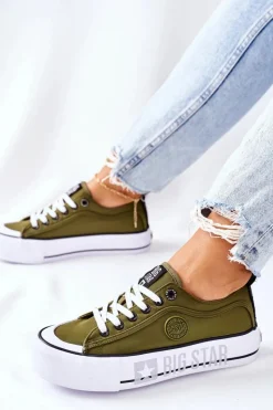 Outlet Big Star Shoes Tenisówki Na Platformie BIG STAR II274024 Khaki