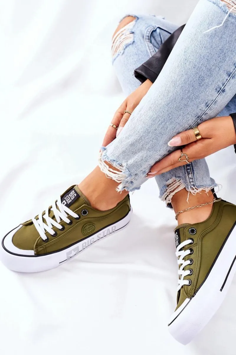 Outlet Big Star Shoes Tenisówki Na Platformie BIG STAR II274024 Khaki