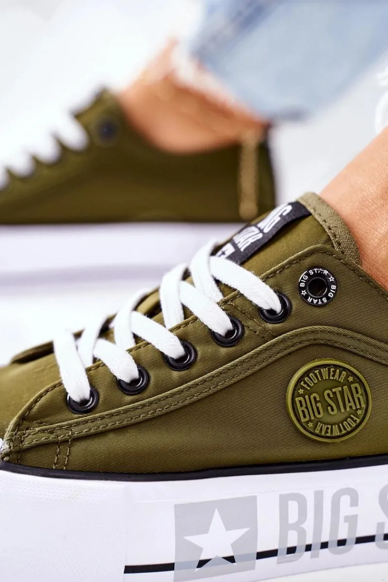 Outlet Big Star Shoes Tenisówki Na Platformie BIG STAR II274024 Khaki