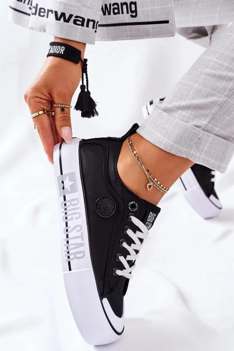 Trampki Damskie Big Star|Trampki Damskie Niskie>Big Star Shoes Tenisówki Na Platformie BIG STAR II274019 Czarne