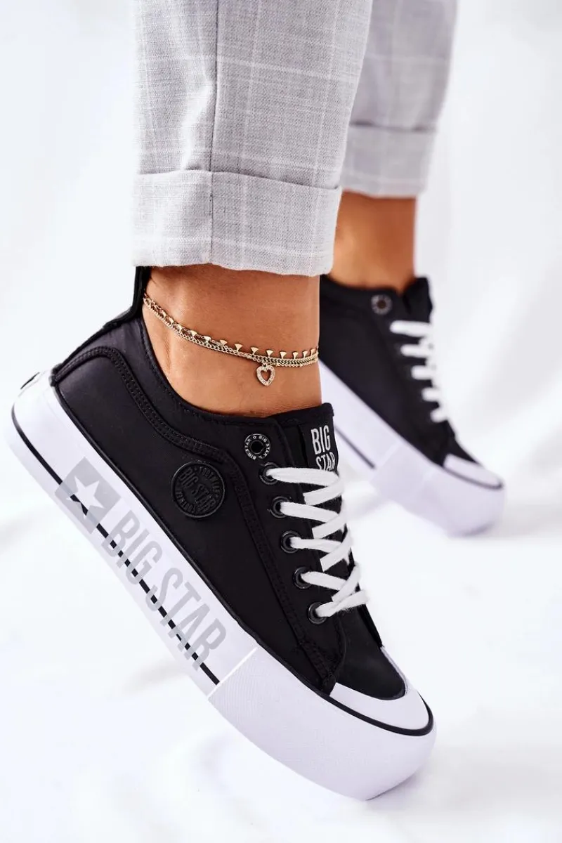 Trampki Damskie Big Star|Trampki Damskie Niskie>Big Star Shoes Tenisówki Na Platformie BIG STAR II274019 Czarne