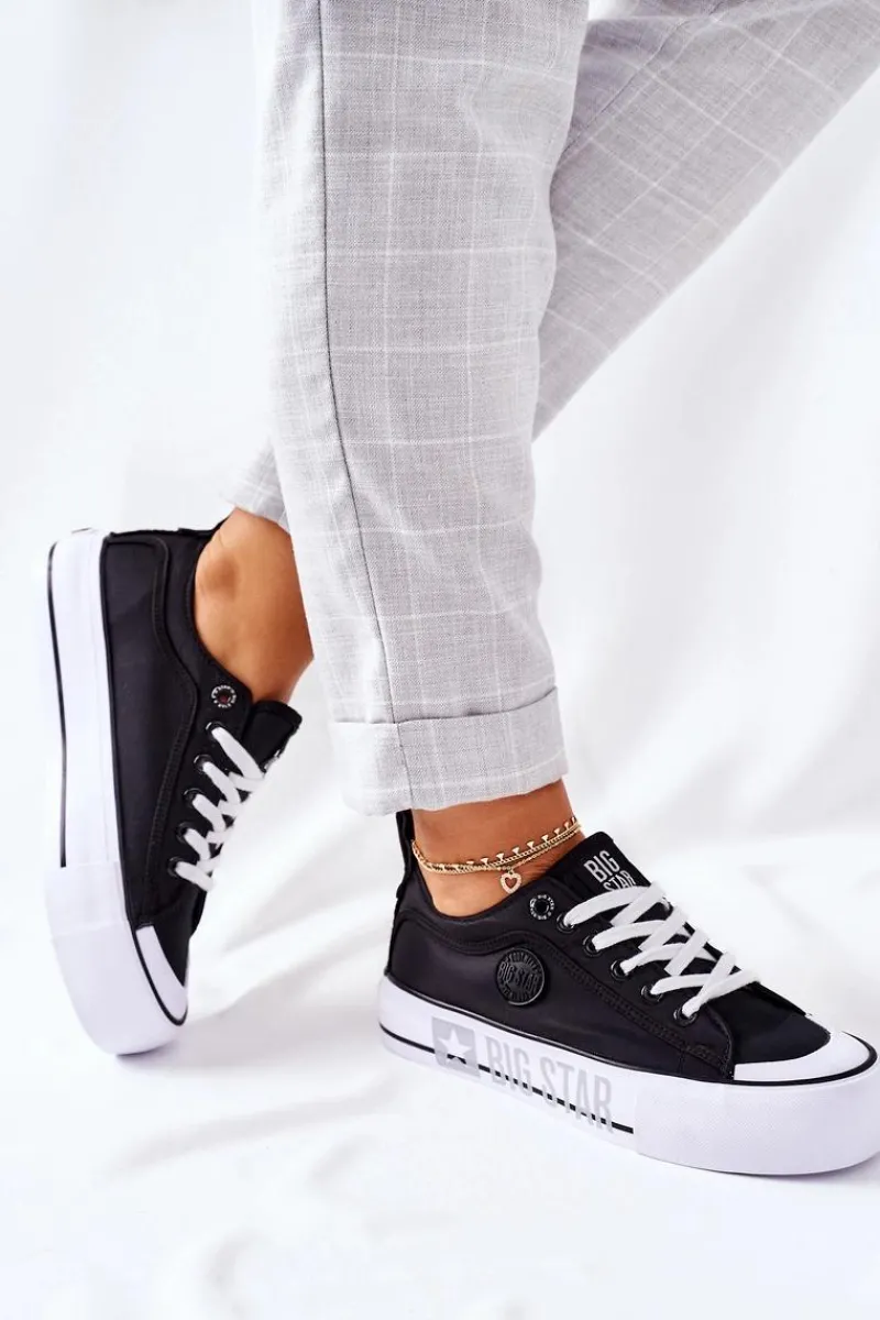 Trampki Damskie Big Star|Trampki Damskie Niskie>Big Star Shoes Tenisówki Na Platformie BIG STAR II274019 Czarne