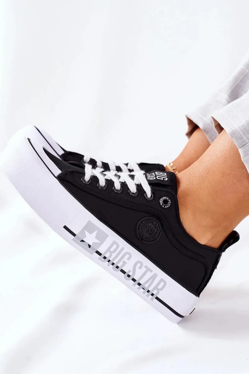 Trampki Damskie Big Star|Trampki Damskie Niskie>Big Star Shoes Tenisówki Na Platformie BIG STAR II274019 Czarne