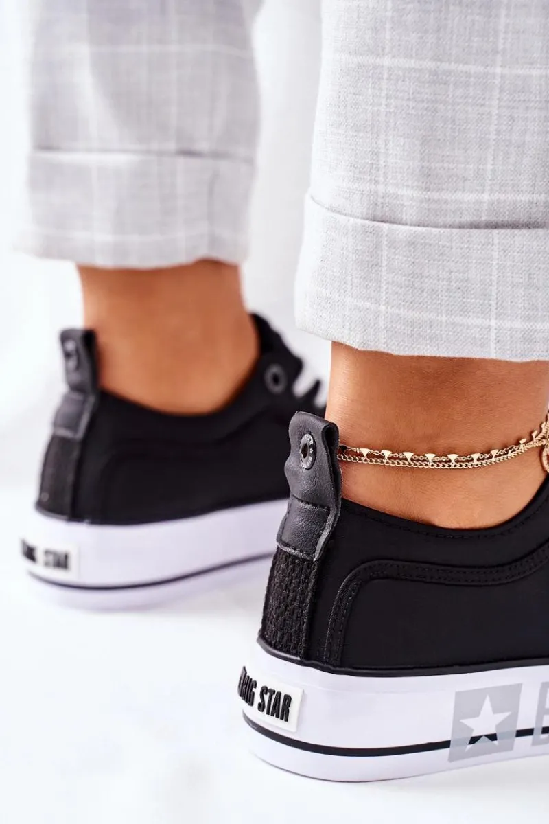 Trampki Damskie Big Star|Trampki Damskie Niskie>Big Star Shoes Tenisówki Na Platformie BIG STAR II274019 Czarne