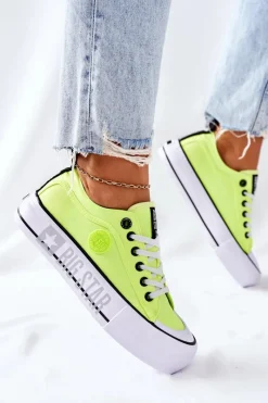 Sale Big Star Shoes Tenisówki Na Platformie BIG STAR II274022 Neonowe Żółte