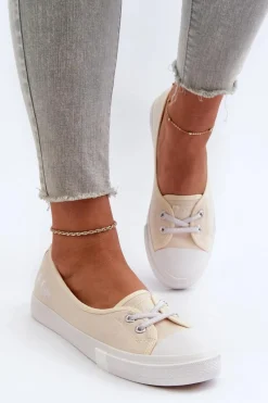 Outlet Lee Cooper Tenisówki Trampki Damskie LCW-24-31-2728 Beżowe