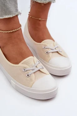 Outlet Lee Cooper Tenisówki Trampki Damskie LCW-24-31-2728 Beżowe