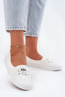 Clearance Tenisówki Trampki Damskie Z Haftem LCW-25-31-3447L Białe Damskie Trampki Damskie Niskie