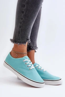 Outlet Tenisówki Trampki Damskie Klasyczne Niebieskie Olvali Damskie Trampki Damskie Niskie