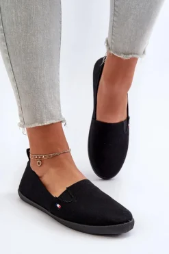 Trampki Damskie Slip-On|Trampki Damskie Niskie>Evento Tenisówki Trampki Slip-On Damskie Czarne Adrancia