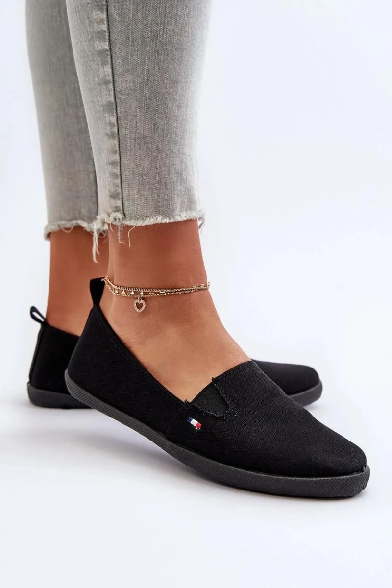 Trampki Damskie Slip-On|Trampki Damskie Niskie>Evento Tenisówki Trampki Slip-On Damskie Czarne Adrancia