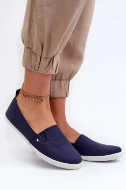 Discount Tenisówki Trampki Slip-On Damskie Granatowe Adrancia Damskie Trampki Damskie Slip-On|Trampki Damskie Niskie