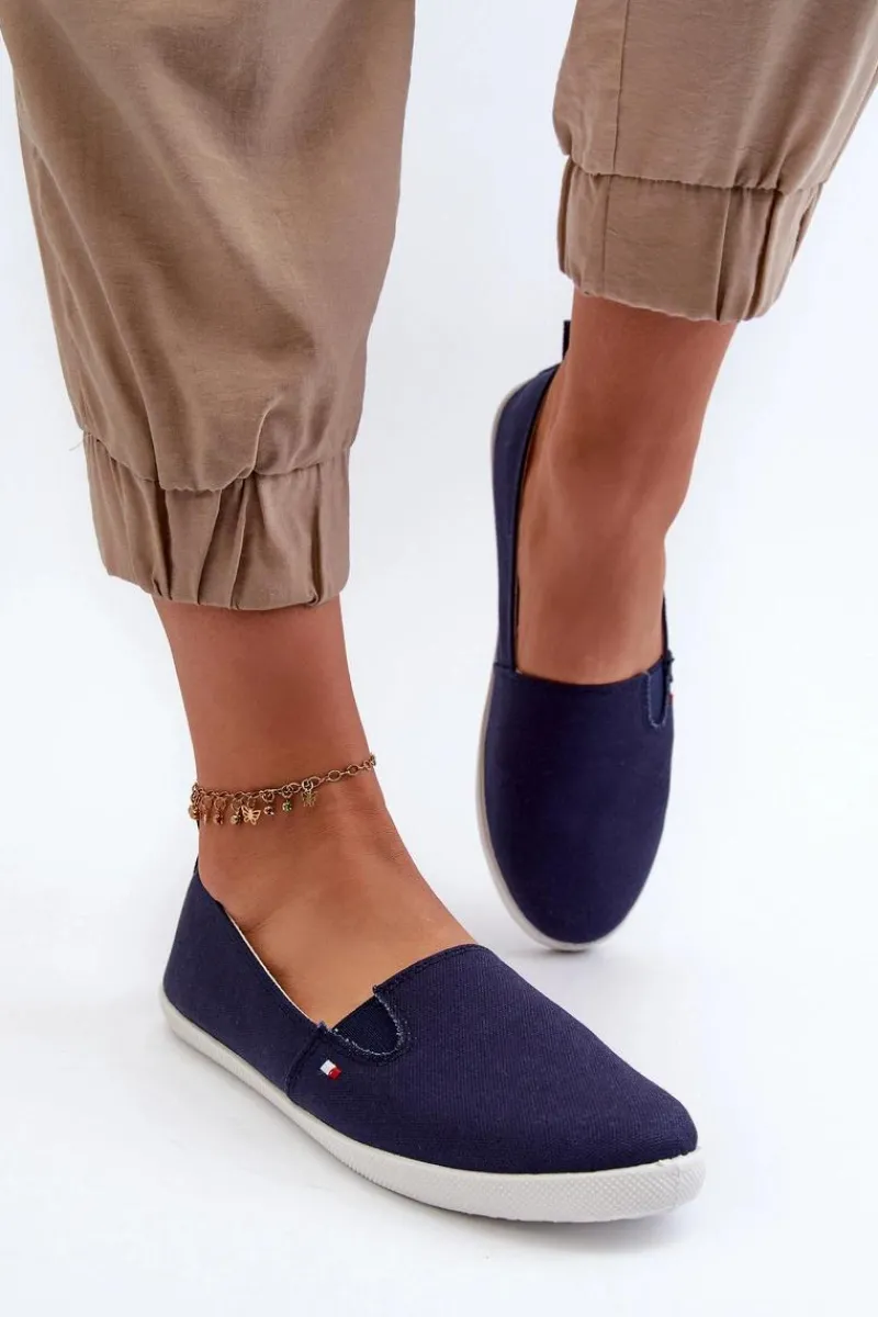 Discount Tenisówki Trampki Slip-On Damskie Granatowe Adrancia Damskie Trampki Damskie Slip-On|Trampki Damskie Niskie