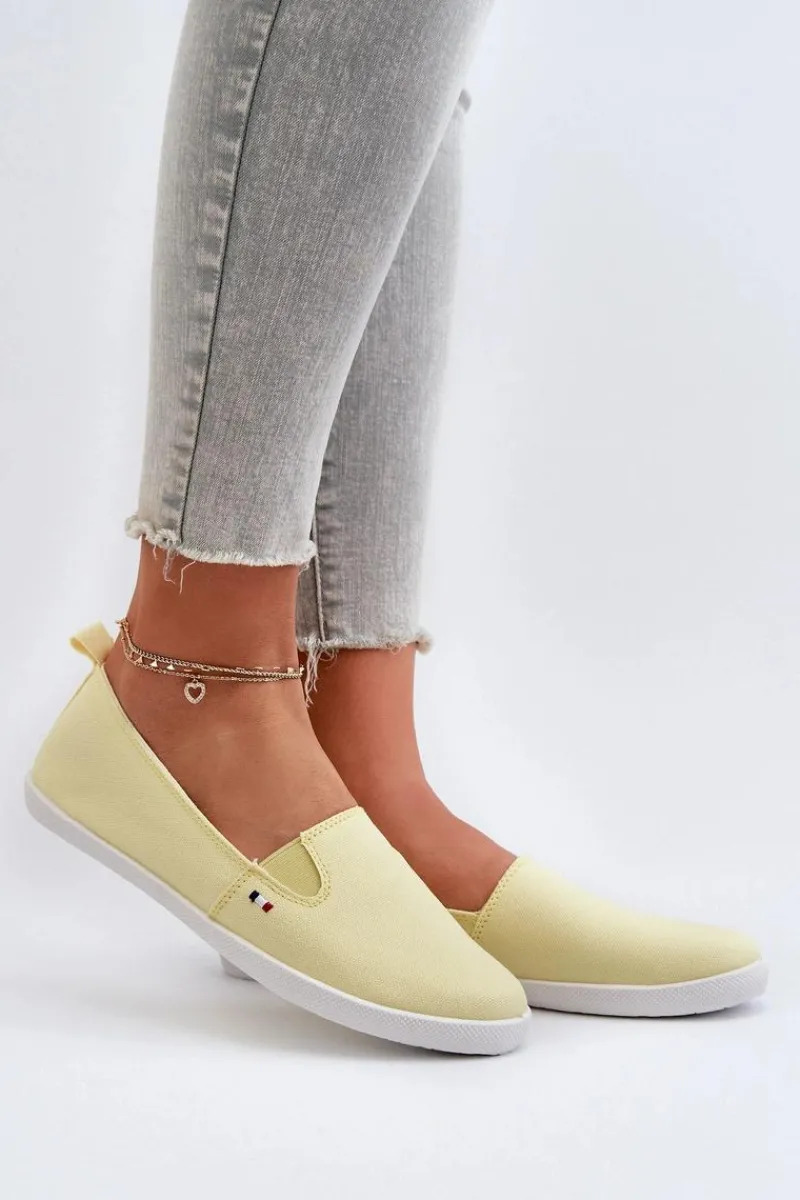 Best Evento Tenisówki Trampki Slip-On Damskie Żółte Adrancia Żółty