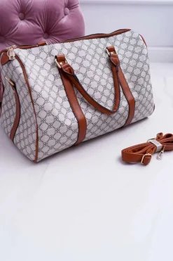 Best Boto Torba Damska Duża Kuferek Brązowo Beżowa