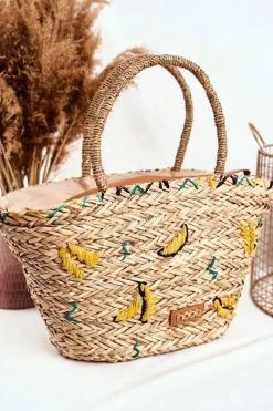 Clearance Nobo Torba Plażowa Damska Słomkowy Koszyczek NBAG-XI0540-C015