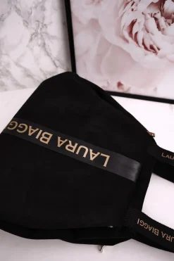 Torba Shopper Na Ramię LAURA BIAGGI Zamszowa Czarna Torebki Klasyczne