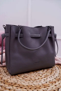 Clearance Torebka Damska Klasyczna Szara BAG8960-019 Torebki Monnari|Torebki Klasyczne
