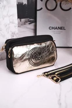 New Torebka Damska Listonoszka NBAG-J2530-CM23 Czarna Złota Torebki Nobo|Torebki Klasyczne