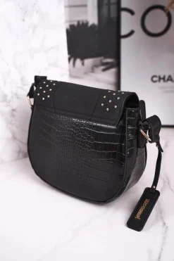 Torebki Monnari|Listonoszki>Monnari Torebka Damska Listonoszka BAG4250-020 Czarna Zamsz