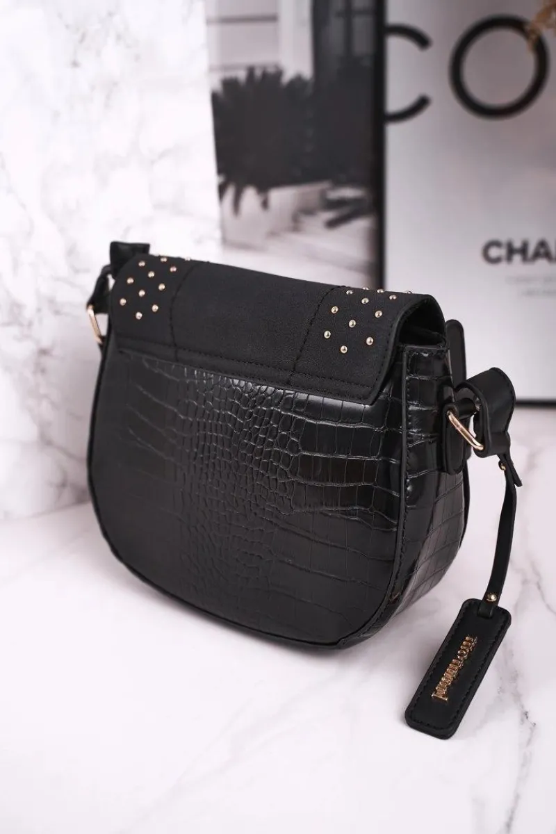 Torebki Monnari|Listonoszki>Monnari Torebka Damska Listonoszka BAG4250-020 Czarna Zamsz