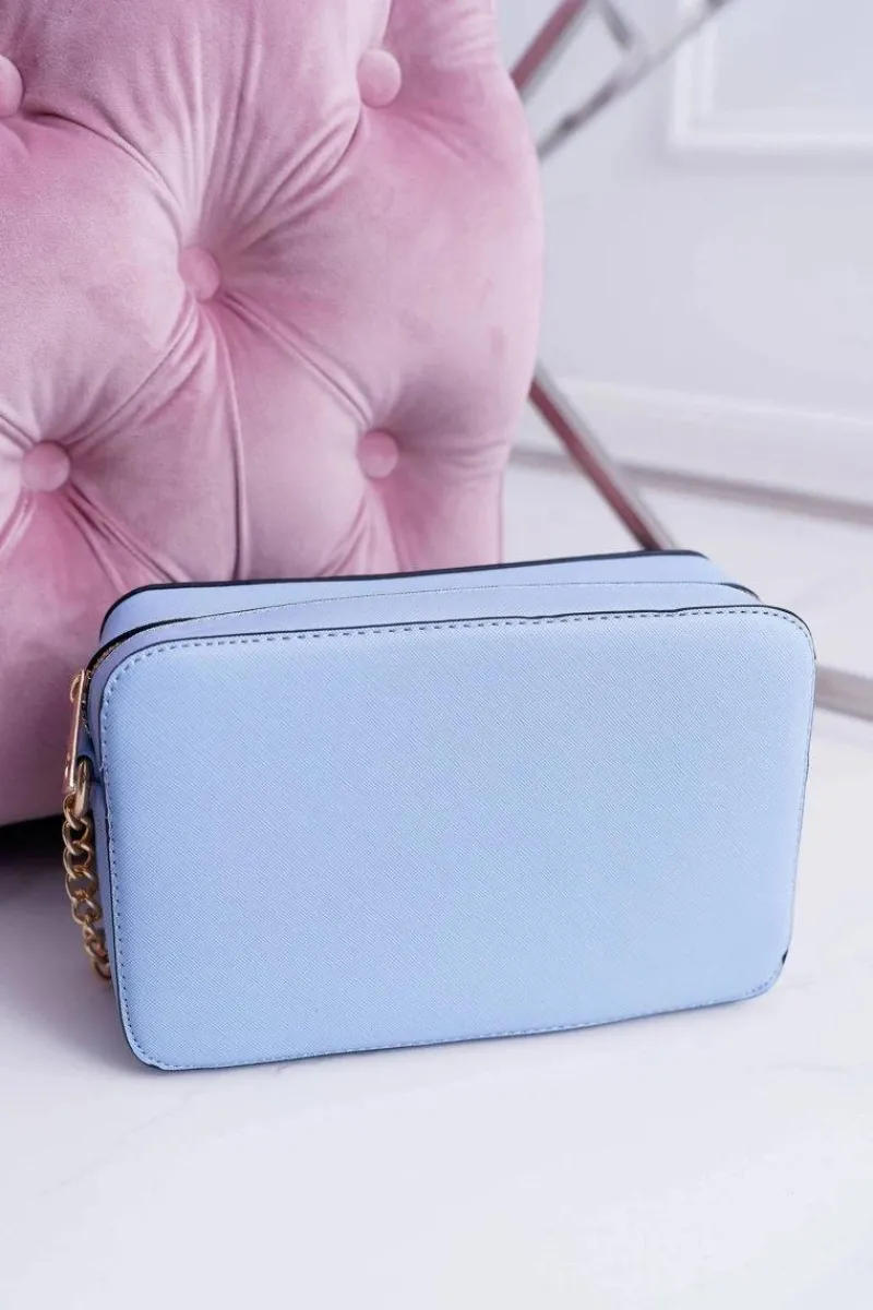 Discount Torebka Damska Na Ramię Ze Złotym Łańcuszkiem Błękitna Kopertówki