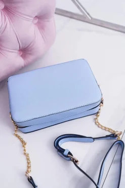 Discount Torebka Damska Na Ramię Ze Złotym Łańcuszkiem Błękitna Kopertówki