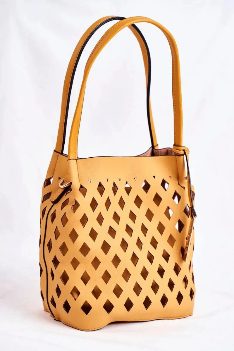Discount Torebka Damska Klasyczna Shopper Musztardowa NBAG-I3690-C002 Torebki Nobo|Torebki Klasyczne
