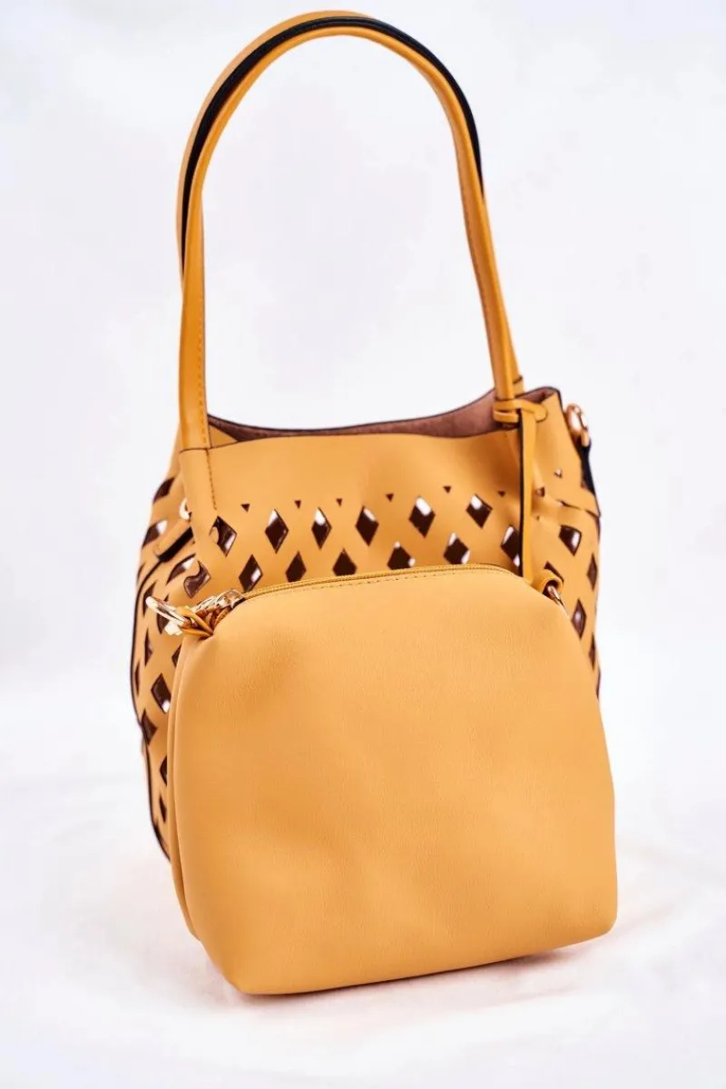 Discount Torebka Damska Klasyczna Shopper Musztardowa NBAG-I3690-C002 Torebki Nobo|Torebki Klasyczne
